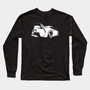 Toyota GR Supra Mk5 - white stylized on dark background Long Sleeve T-Shirt